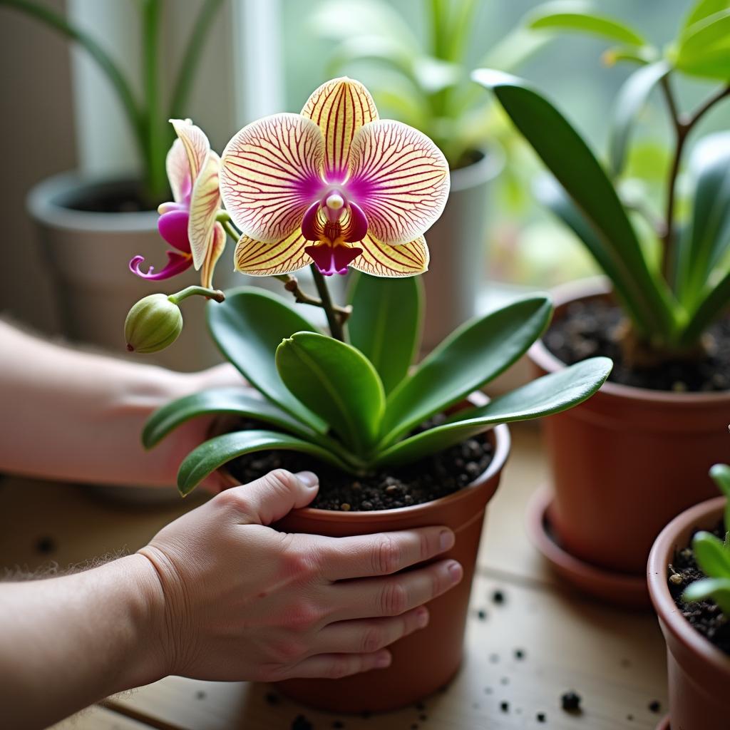 0Repotting  orchids 3